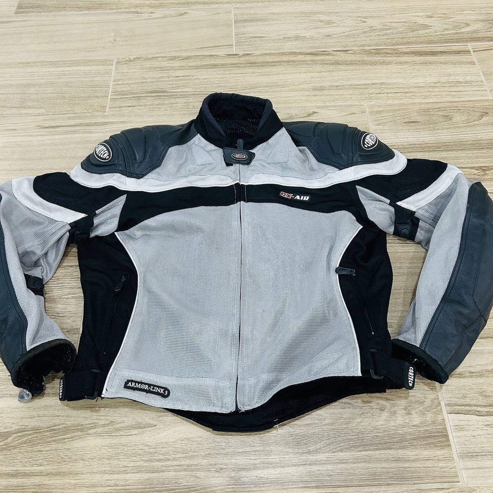 Cortech GX Air Series 2 Men's Motorcycle Jacket Grey Black Size Large 44 Padded